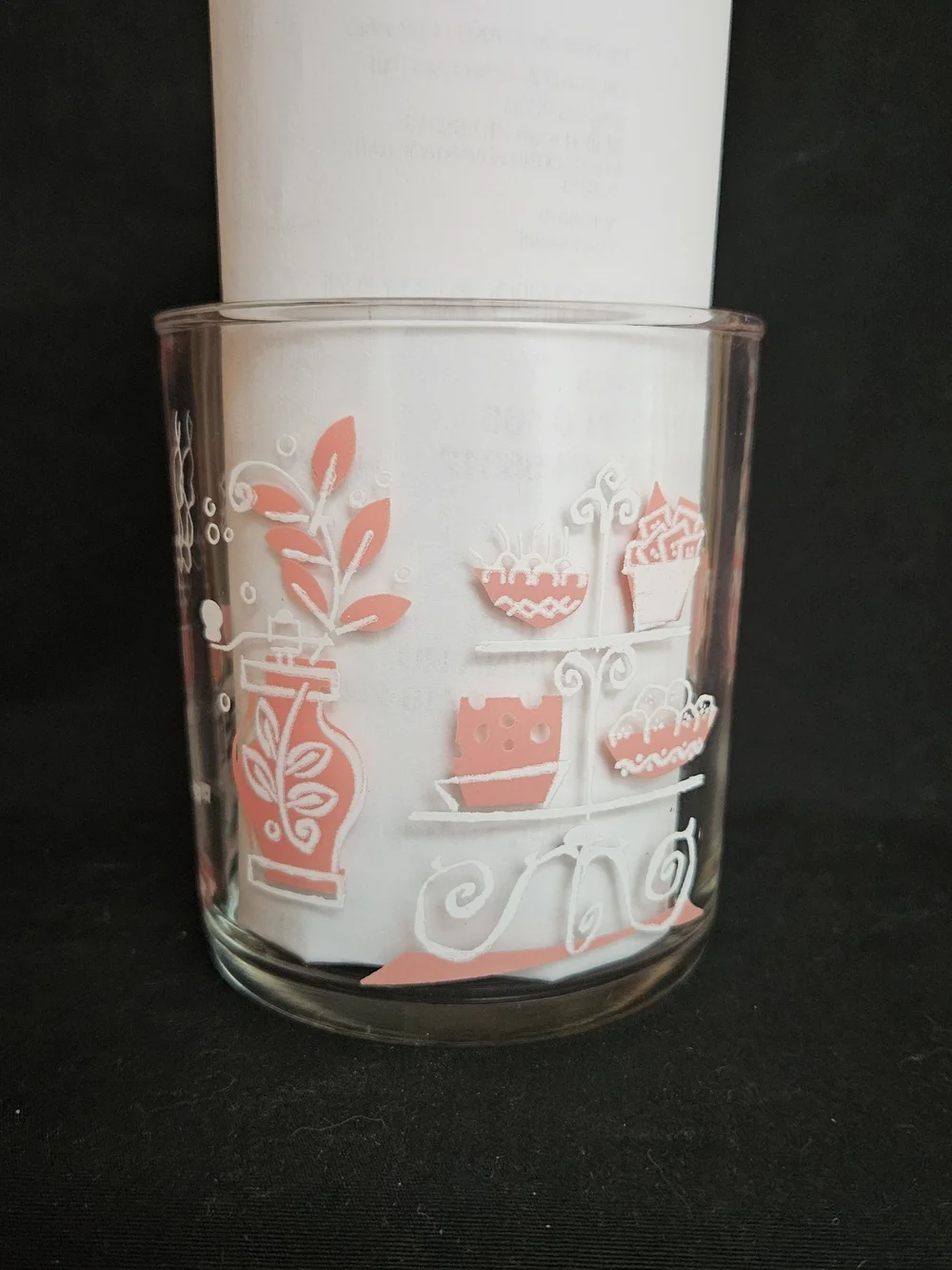Vintage Hazel Atlas Pink Kitchen Design Glass Cottage Cheese/Sour Cream Jar